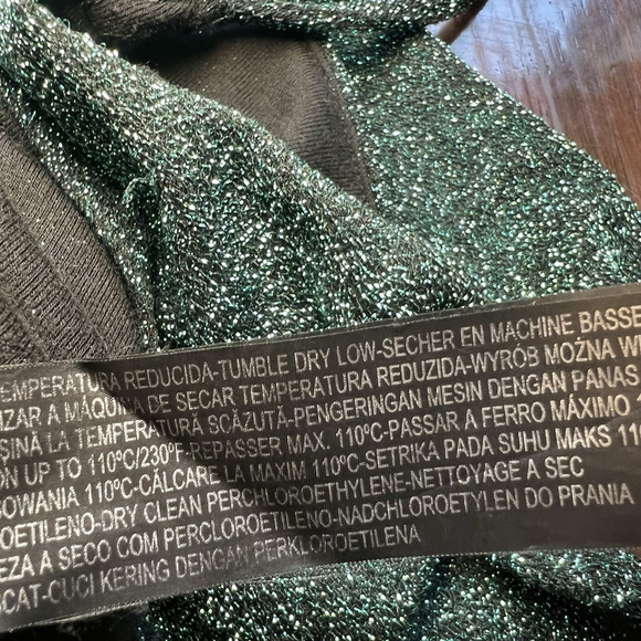 Zara Green Knit Sparkle Ruffle Tank Top Bodysuit Woman’s Small - Picture 11 of 12